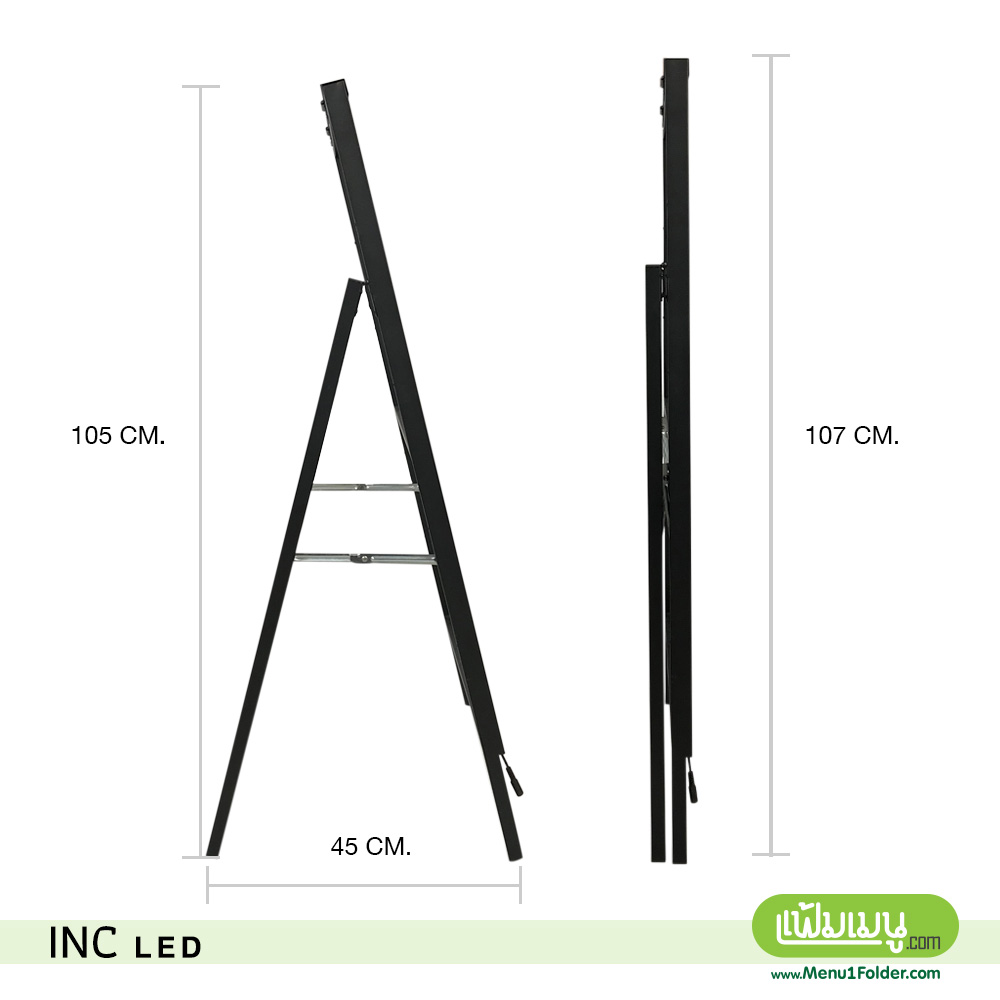 ป้ายไฟตั้งหน้าร้าน LED สามารถพับเก็บเองได้สะดวก
