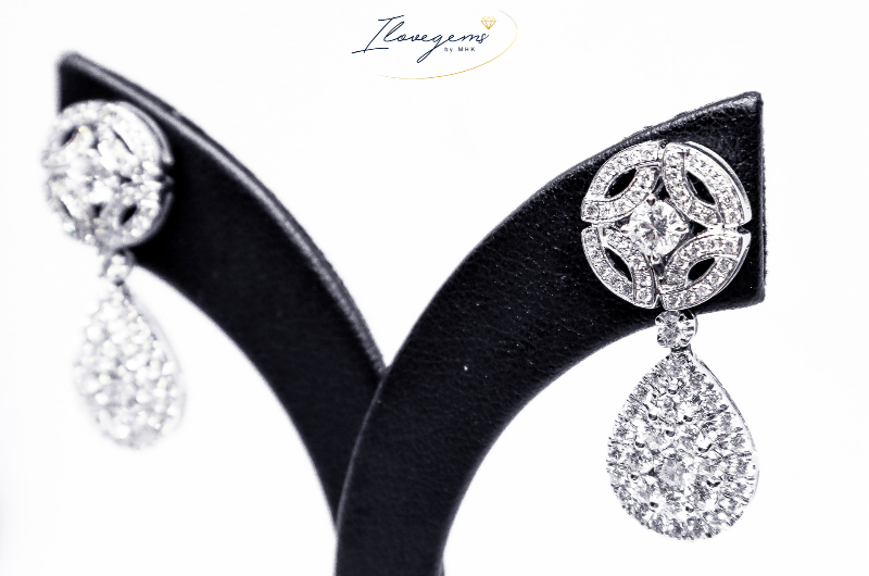 ต่างหูเพชร ต่างหูระย้า ต่างหูยาว ต่างหู earrings ต่างหูเจ้าสาว 