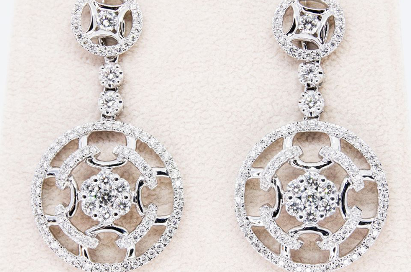 ต่างหูเพชร ต่างหูระย้า ต่างหูยาว ต่างหู earrings ต่างหูเจ้าสาว 