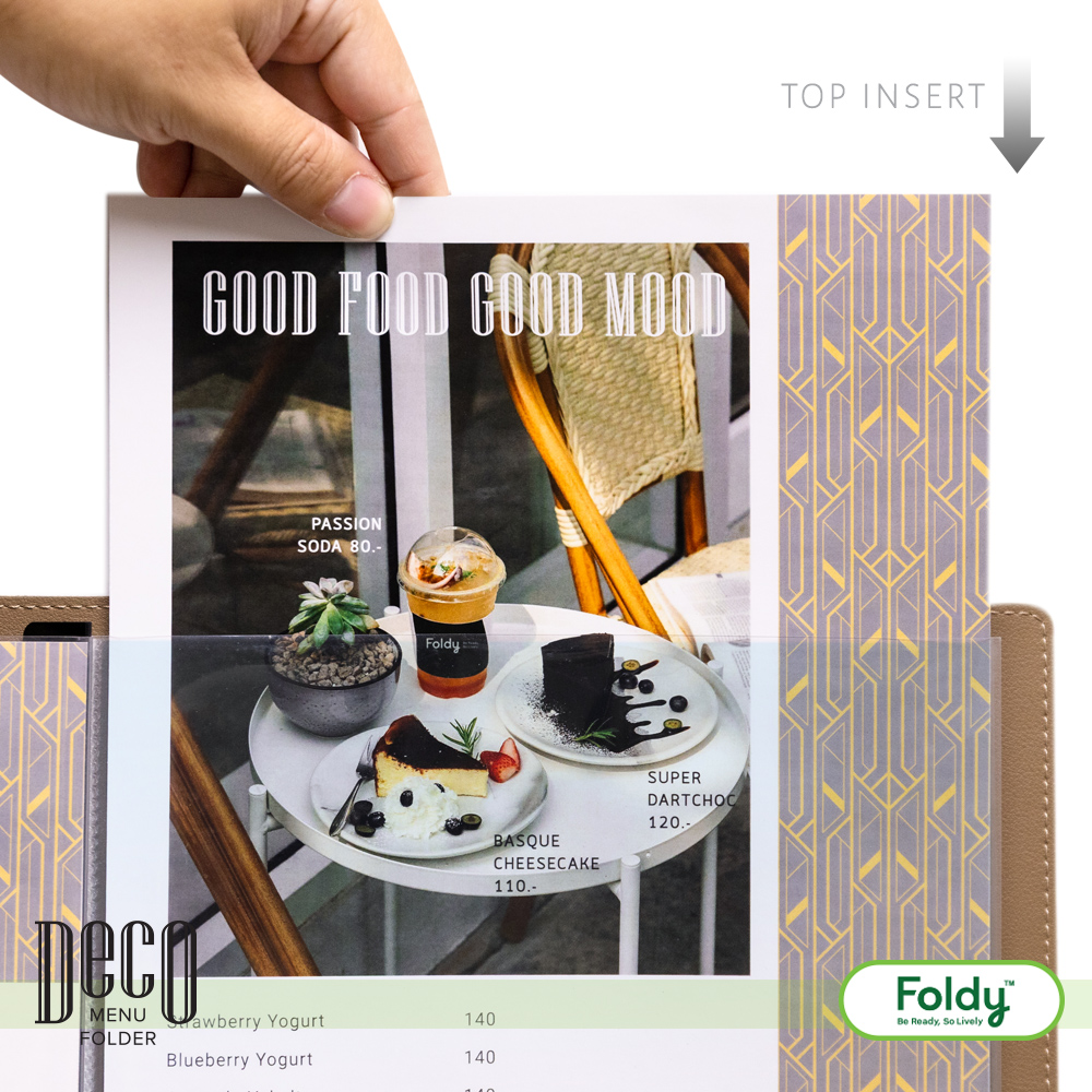 แฟ้มเมนู DECO ปกหนังกันน้ำ ซองใส เปลี่ยนแผ่นง่าย